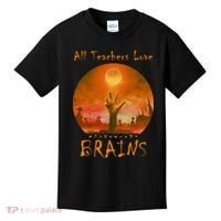 All Teachers Love Brains Zombie Kids T-Shirt thumb 0