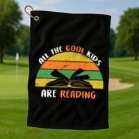 All The Cool Kids Are Reading Golf Towel thumb 1