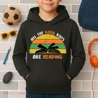 All The Cool Kids Are Reading Kids Hoodie thumb 2