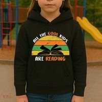 All The Cool Kids Are Reading Kids Hoodie thumb 3