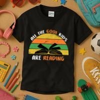 All The Cool Kids Are Reading Kids T-Shirt thumb 3