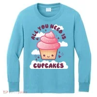 All You Need Is Cupcakes Kids Long Sleeve Shirt thumb 0