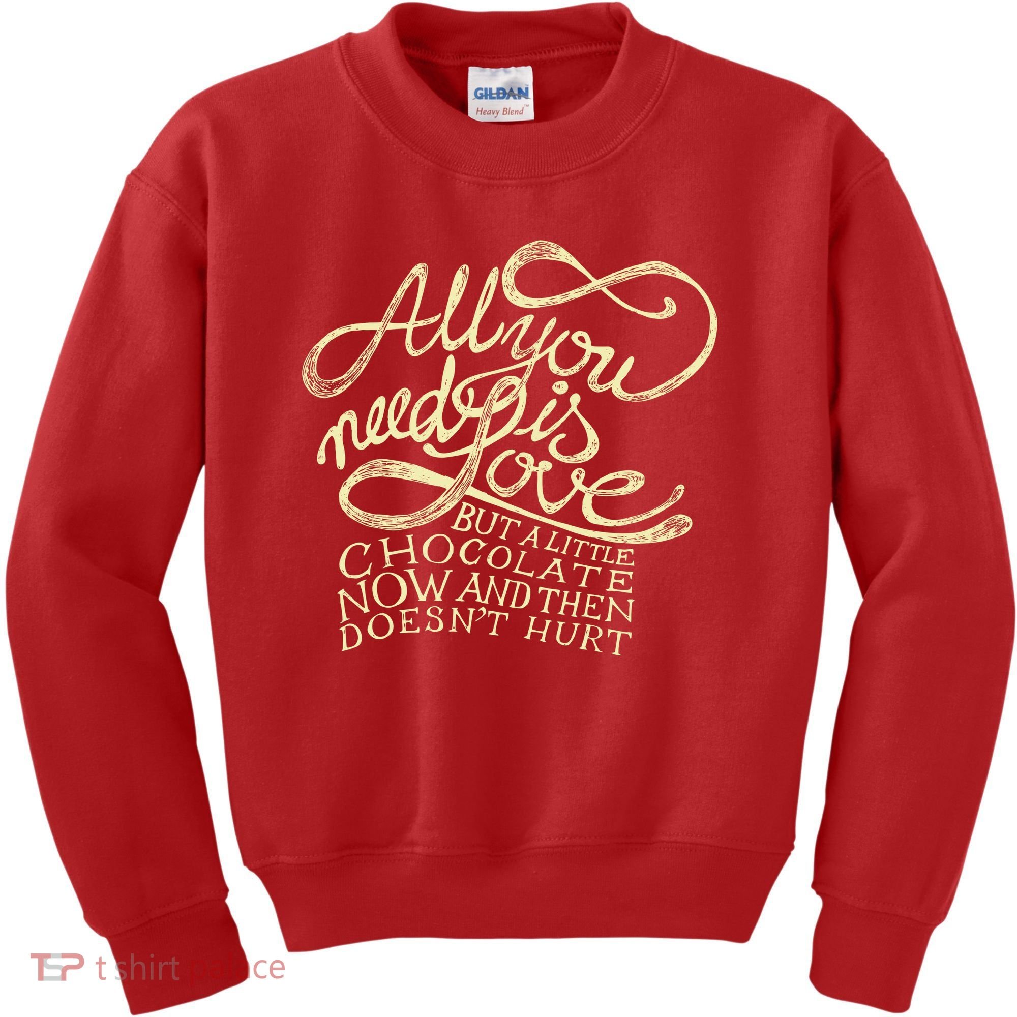 All You Need is Love but a Little Chocolate Doesn't Hurt Valentine's Day Kids Sweatshirt