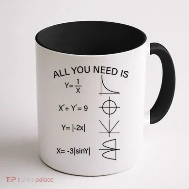 All You Need Is Love Math Equation Coffee Mug back