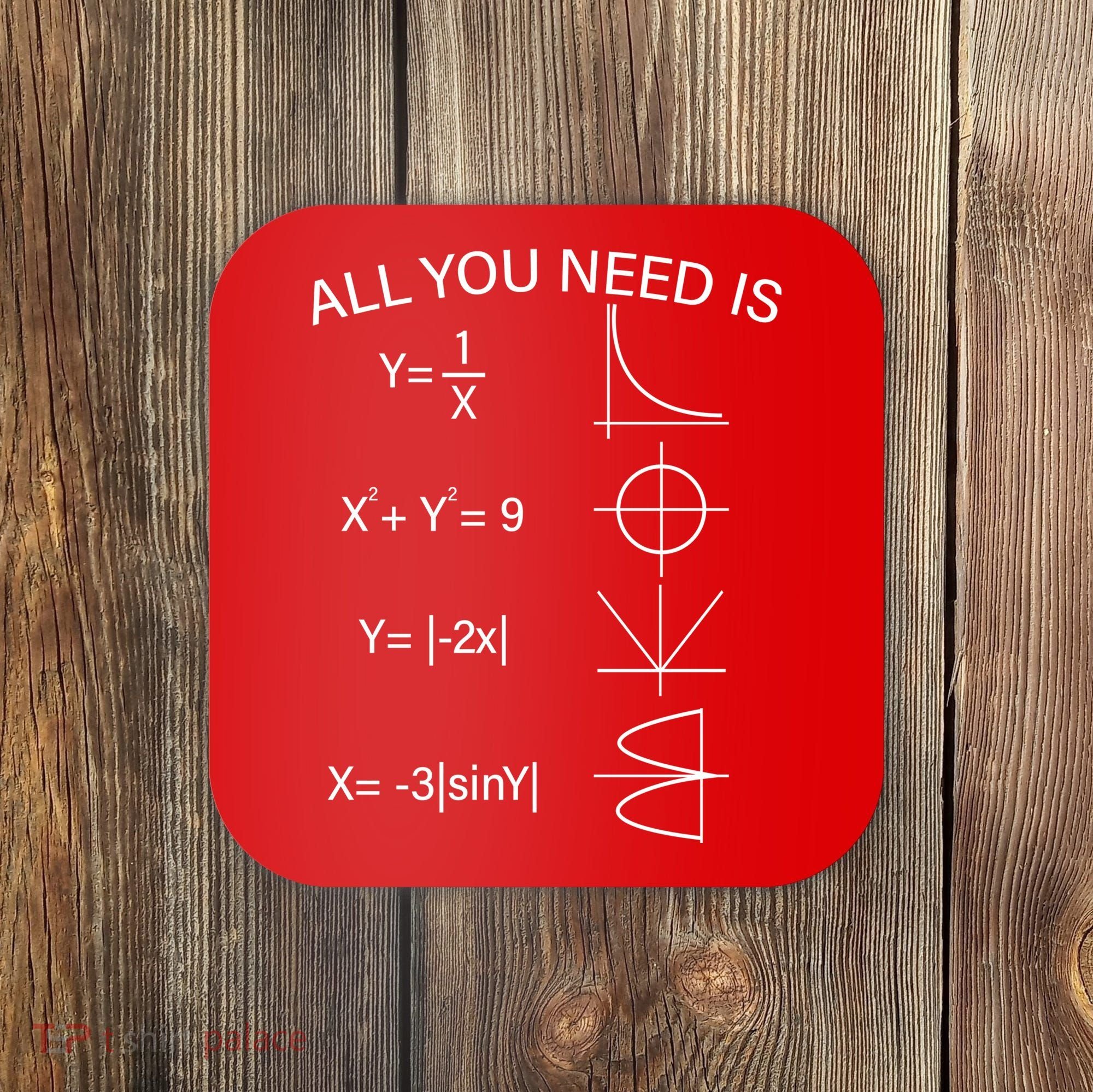 All You Need Is Love Math Equation Coaster