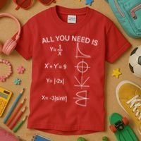 All You Need Is Love Math Equation Kids T-Shirt thumb 3