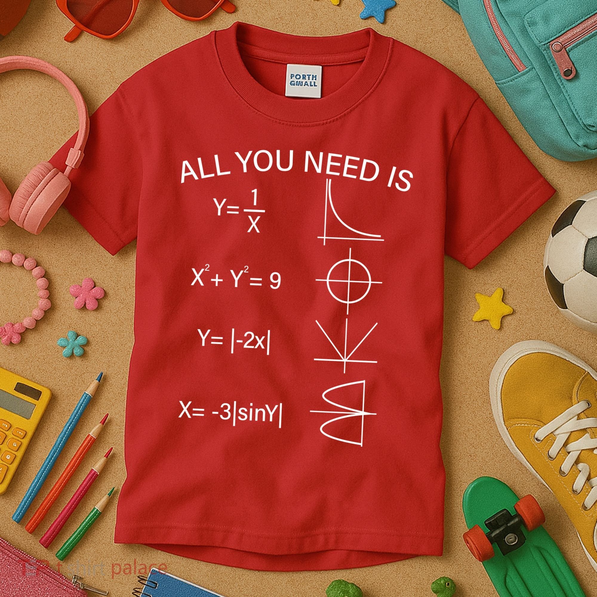 All You Need Is Love Math Equation Kids T-Shirt