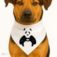 All You Need Is Love Panda USA-Made Doggie Bandana thumb 1
