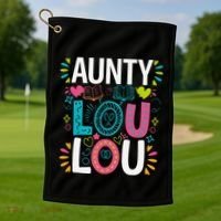 Aunty Lou Lou Best Auntie Ever Mothers Day Golf Towel thumb 1