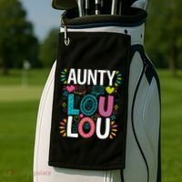 Aunty Lou Lou Best Auntie Ever Mothers Day Golf Towel thumb 2