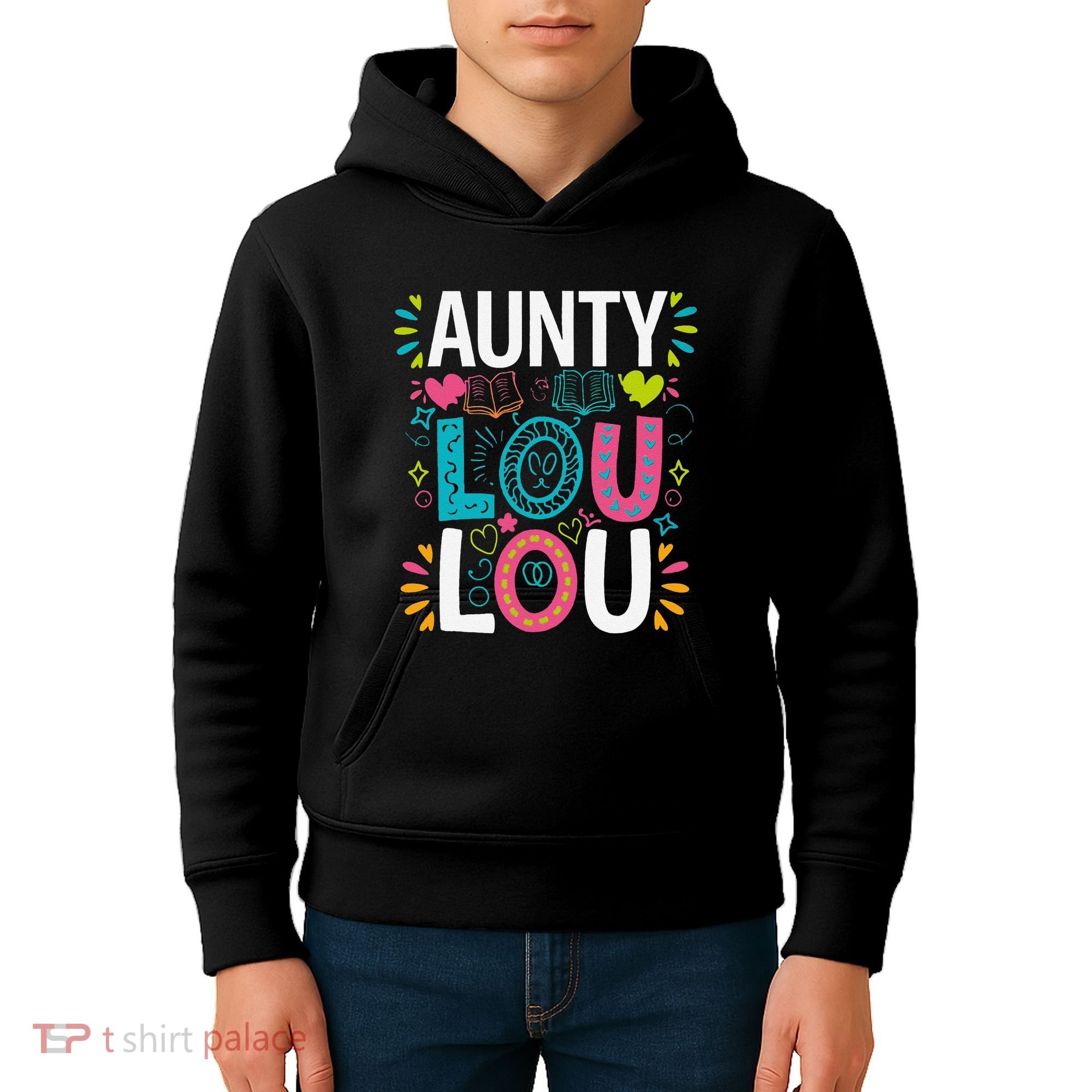 Aunty Lou Lou Best Auntie Ever Mothers Day Kids Hoodie
