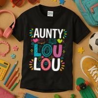 Aunty Lou Lou Best Auntie Ever Mothers Day Kids T-Shirt thumb 3