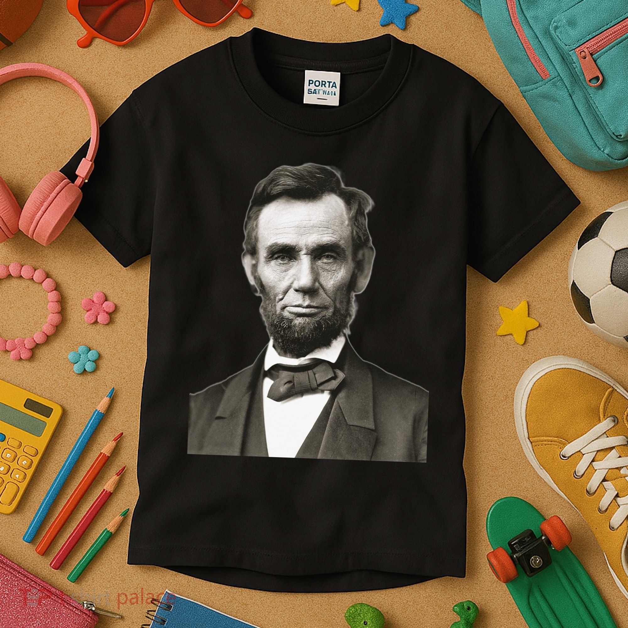 Abraham Lincoln Large Portrait Picture Kids T-Shirt