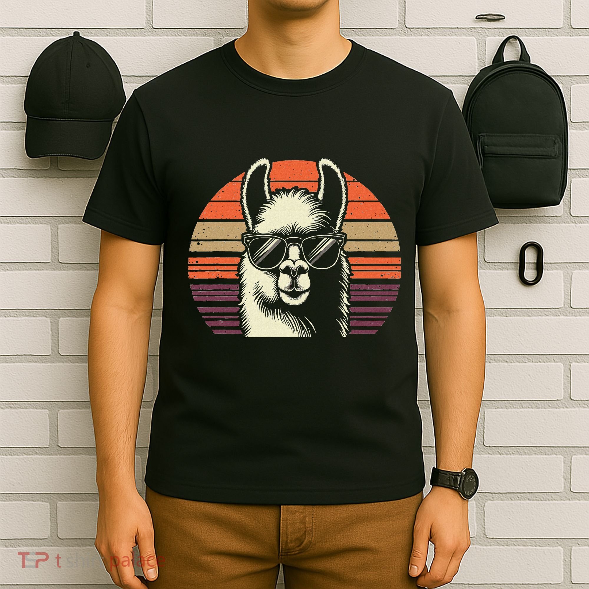 Alpaca Lover Llama Retro Vintage With Camel Cute Animal T-Shirt