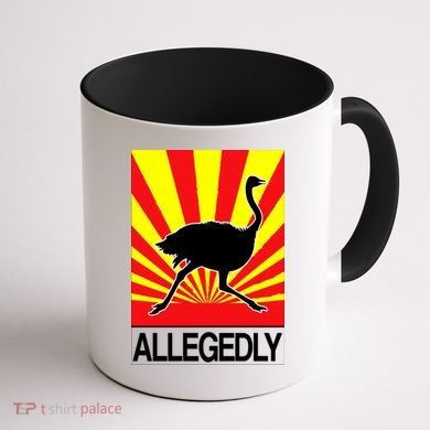 Allegedly Ostrich Coffee Mug back