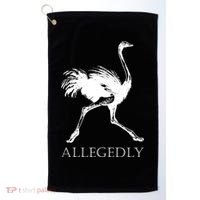 Allegedly Ostrich Flightless Bird Golf Towel thumb 0
