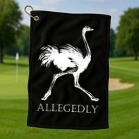 Allegedly Ostrich Flightless Bird Golf Towel thumb 1