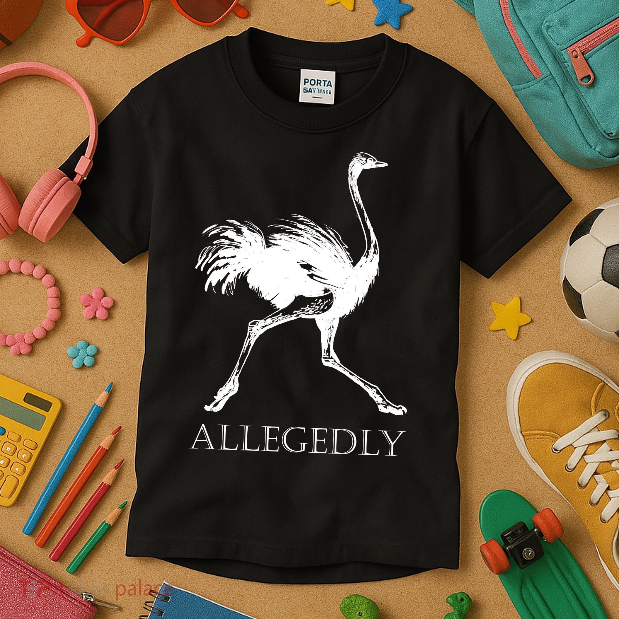 Allegedly Ostrich Flightless Bird Kids T-Shirt