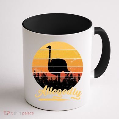 Allegedly Ostrich Retro Coffee Mug back