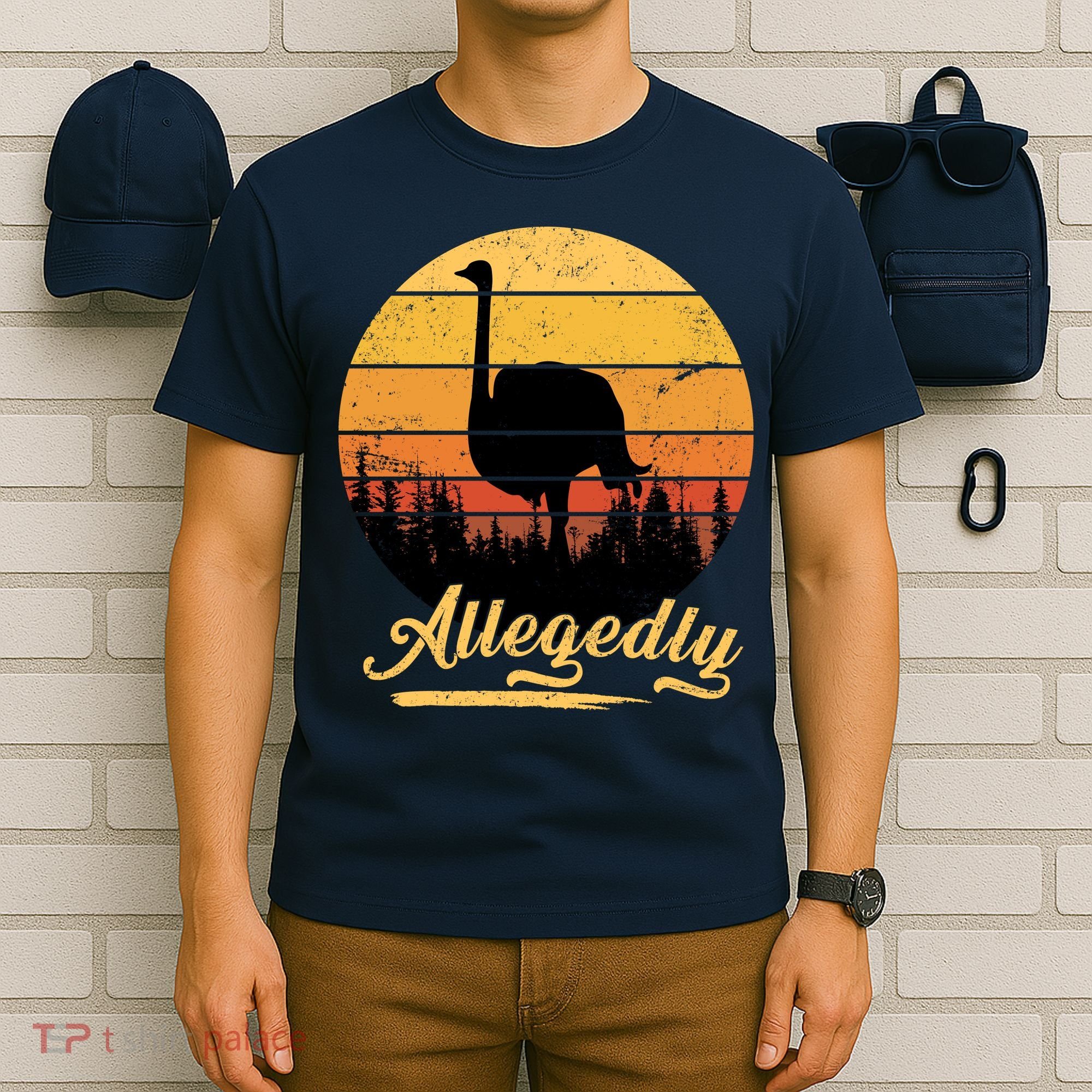 Allegedly Ostrich Retro T-Shirt