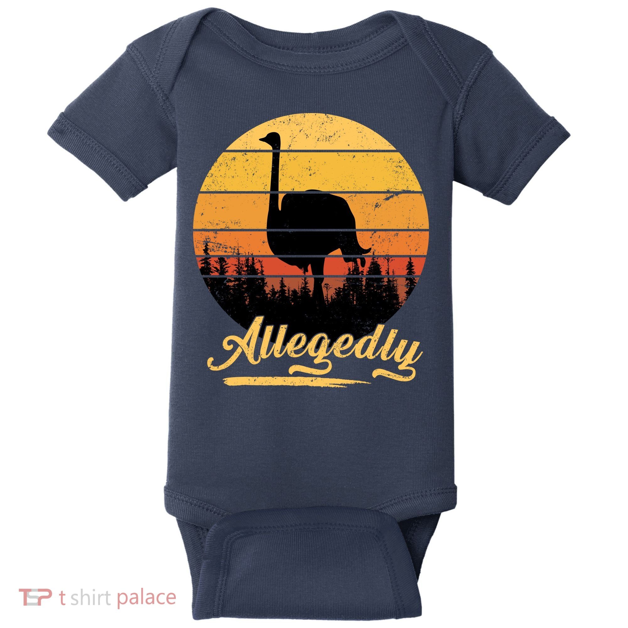Allegedly Ostrich Retro Baby Bodysuit