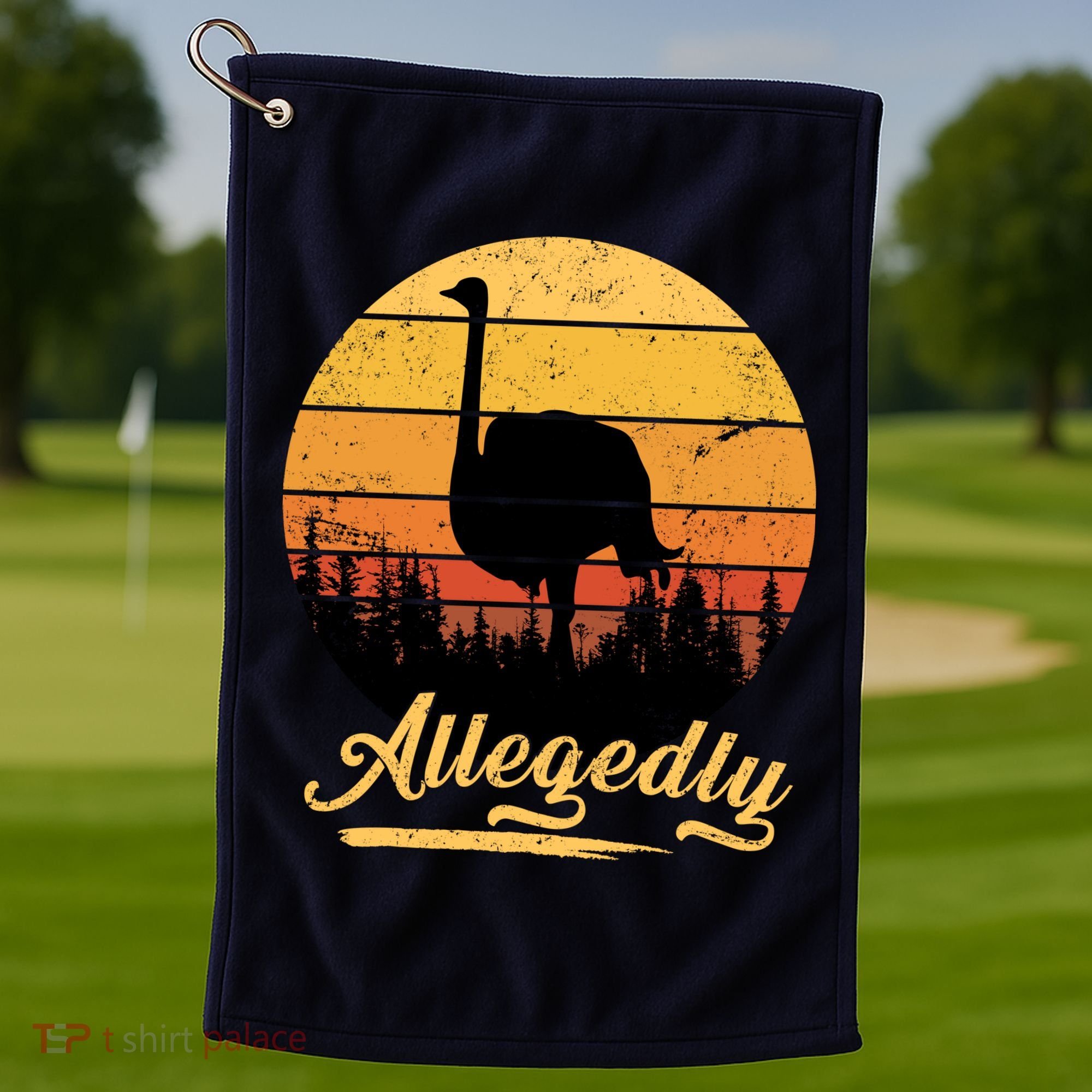 Allegedly Ostrich Retro Golf Towel