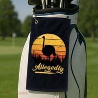 Allegedly Ostrich Retro Golf Towel thumb 2
