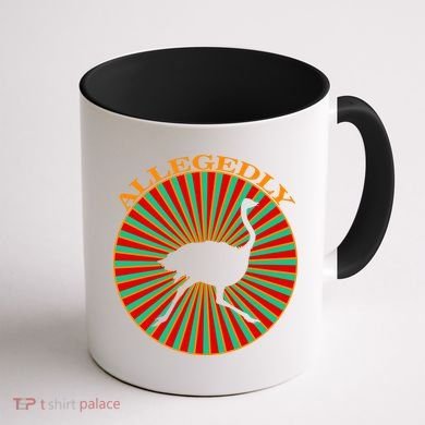 Allegedly Ostrich Retro Bird  Coffee Mug back