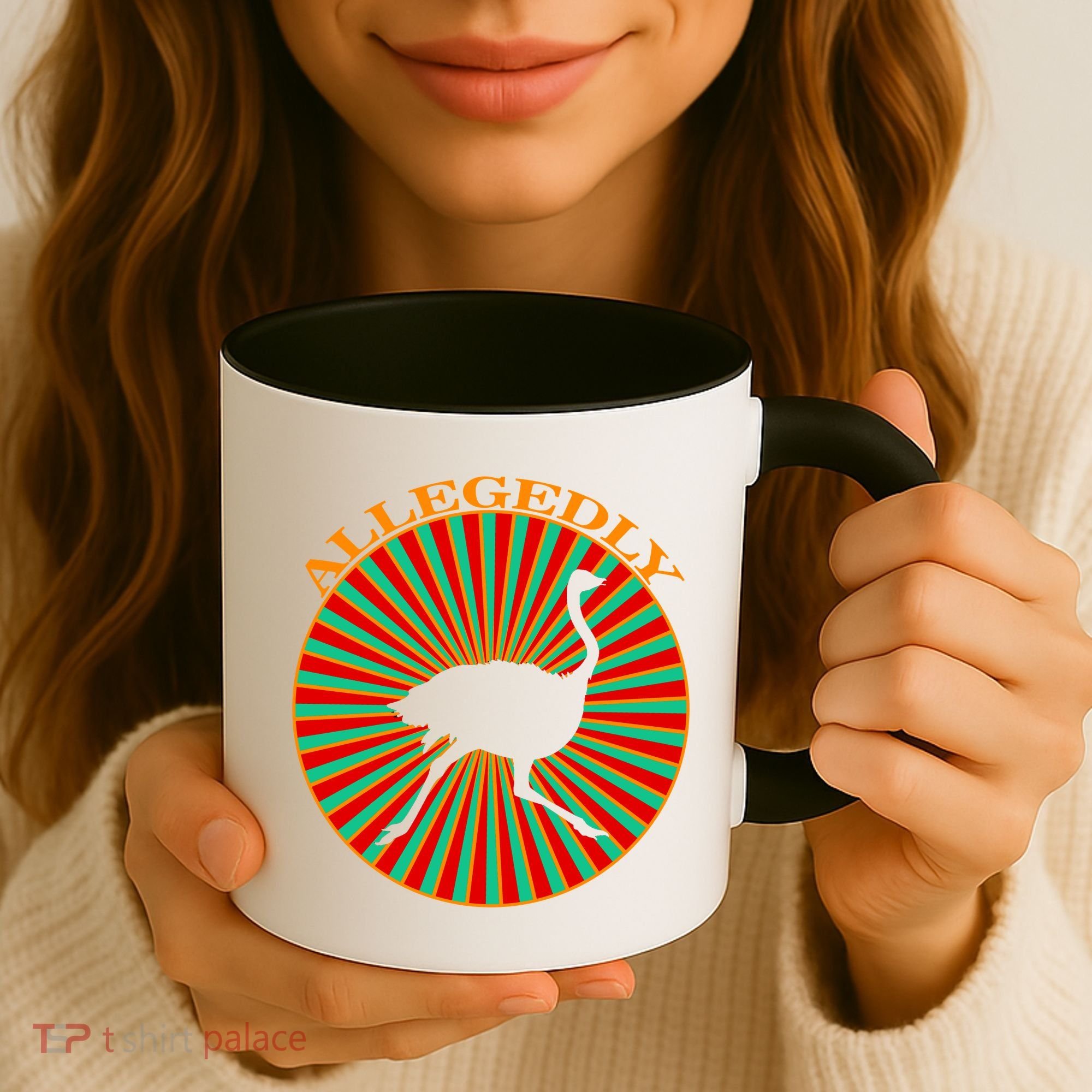 Allegedly Ostrich Retro Bird  Coffee Mug
