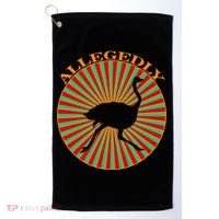 Allegedly Ostrich Retro Bird  Golf Towel thumb 0
