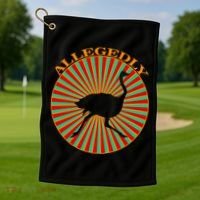 Allegedly Ostrich Retro Bird  Golf Towel thumb 1