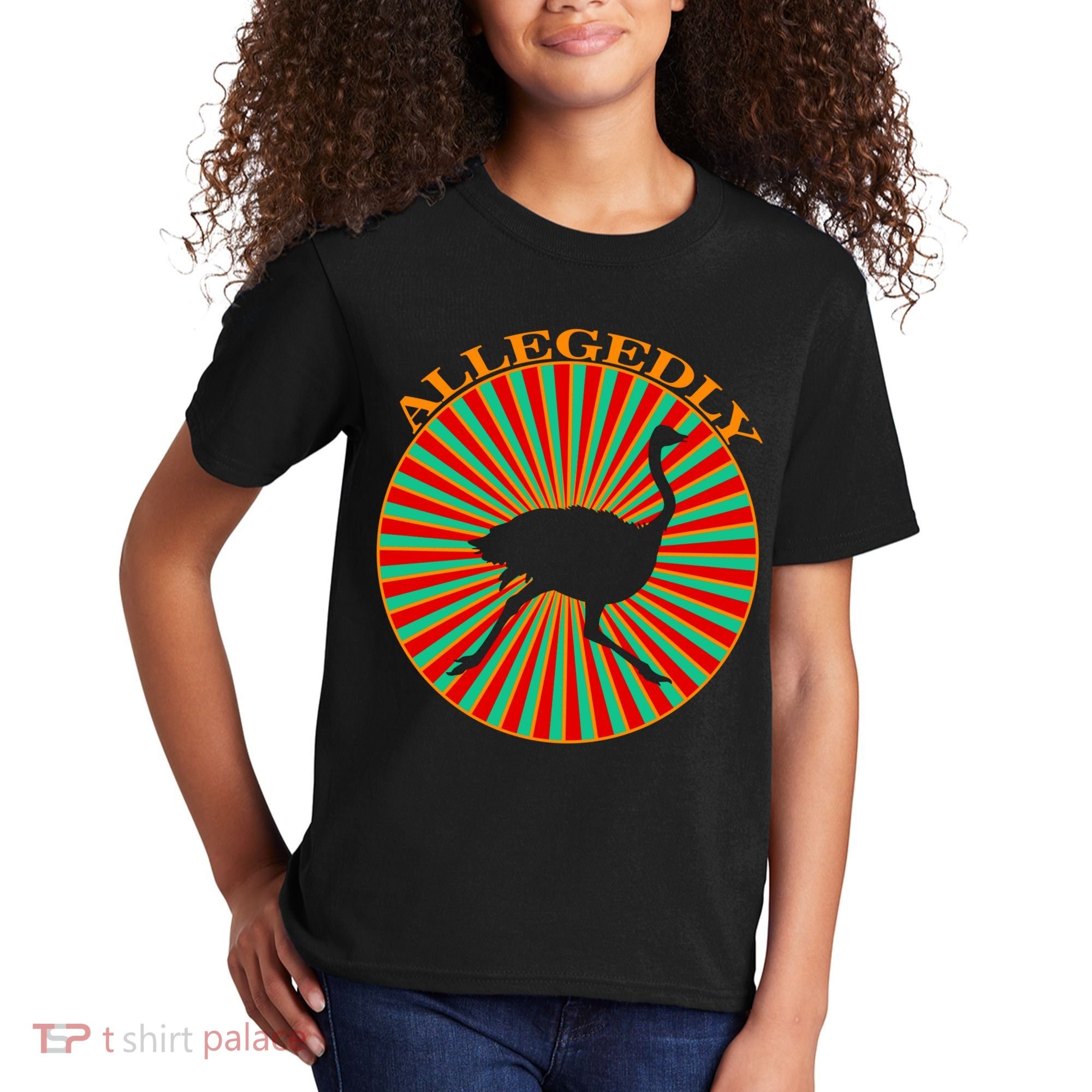 Allegedly Ostrich Retro Bird  Kids T-Shirt