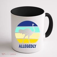 Allegedly Ostrich Retro Logo Coffee Mug thumb 1