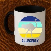 Allegedly Ostrich Retro Logo Coffee Mug thumb 2