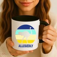 Allegedly Ostrich Retro Logo Coffee Mug thumb 3