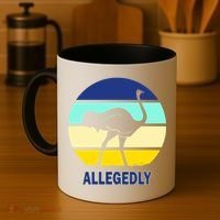 Allegedly Ostrich Retro Logo Coffee Mug thumb 4