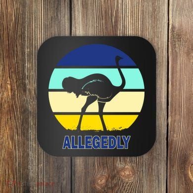 Allegedly Ostrich Retro Logo Coaster