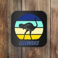 Allegedly Ostrich Retro Logo Coaster thumb 0
