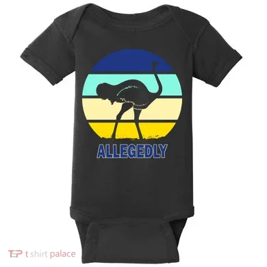 Allegedly Ostrich Retro Logo Baby Bodysuit