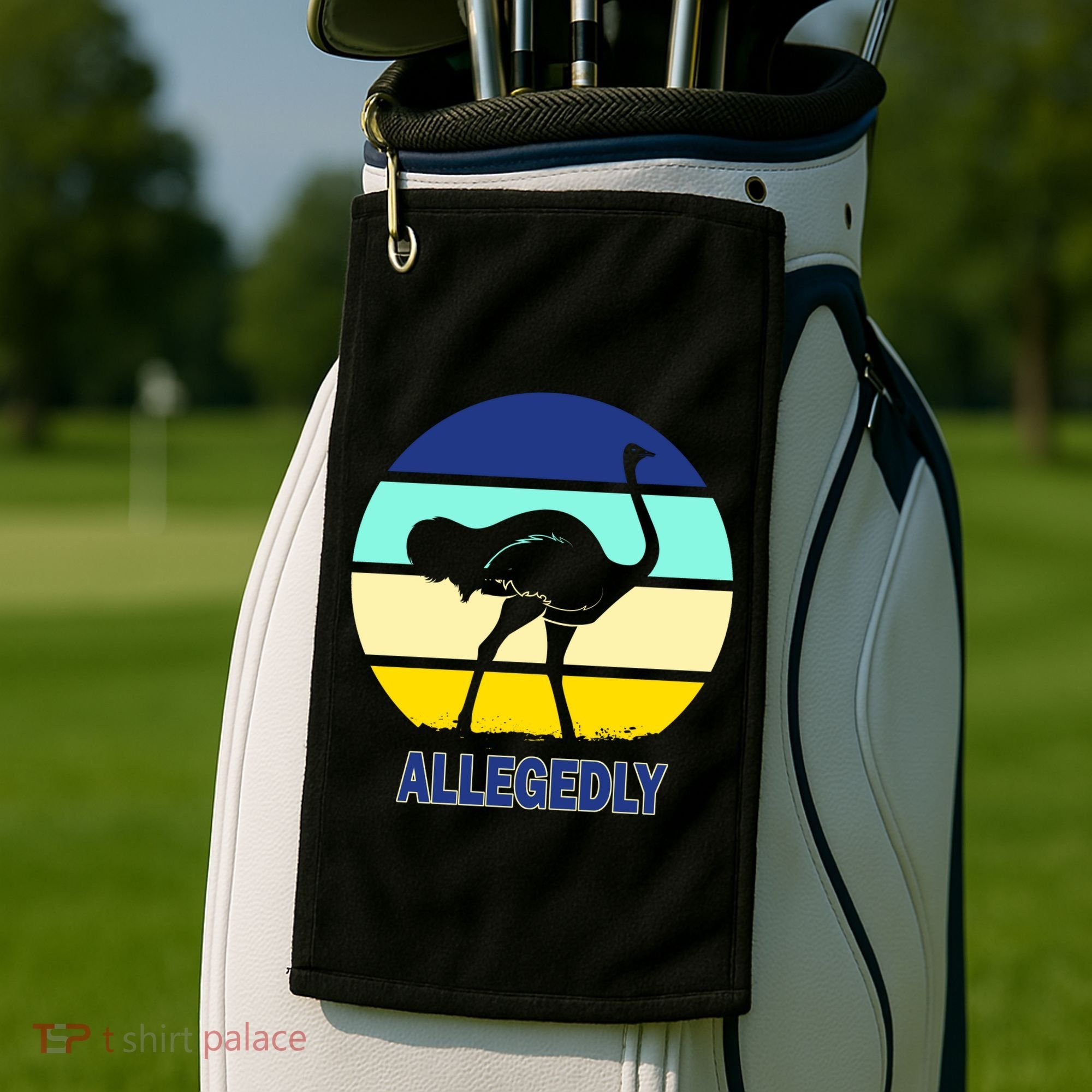 Allegedly Ostrich Retro Logo Golf Towel