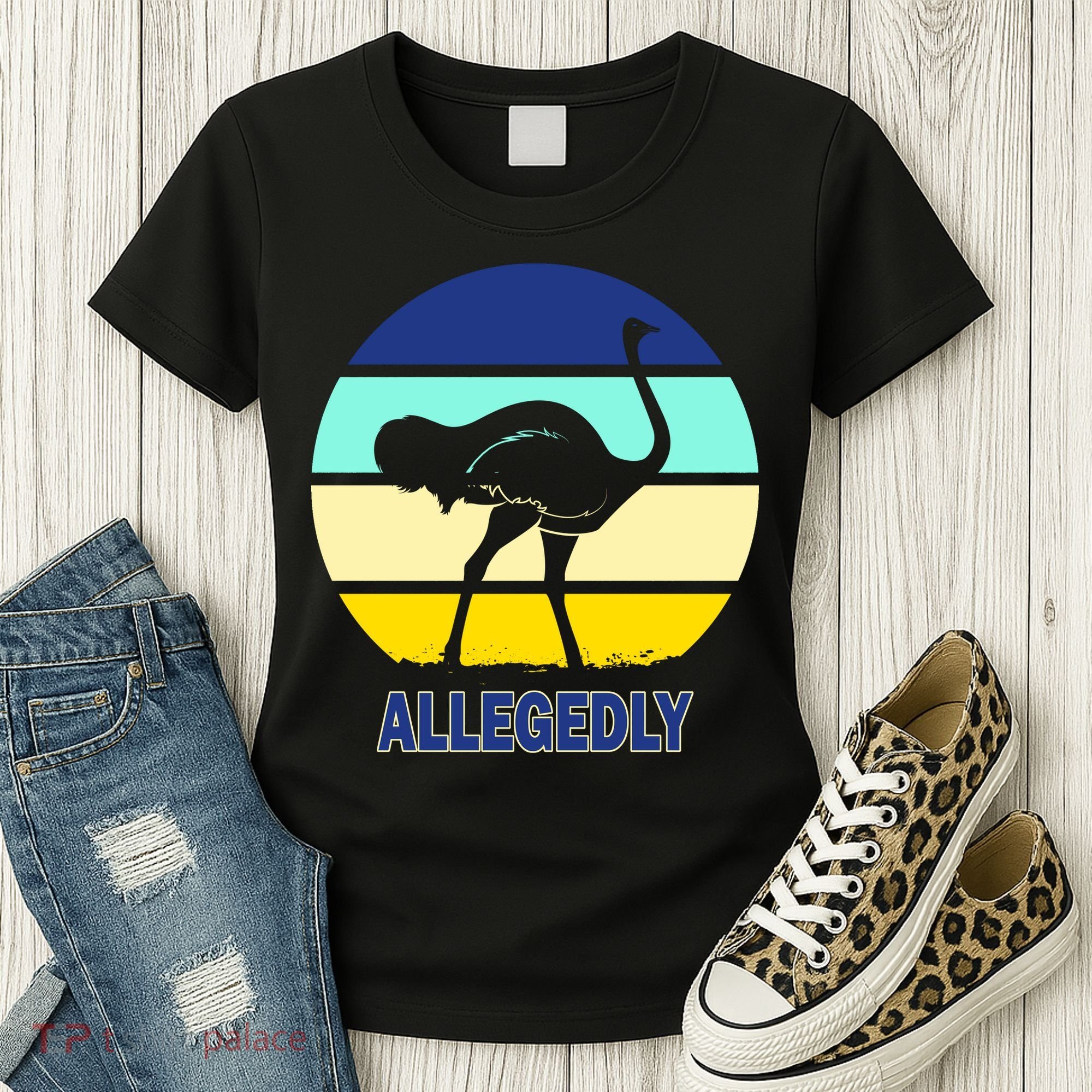Allegedly Ostrich Retro Logo Women's T-Shirt