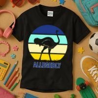 Allegedly Ostrich Retro Logo Kids T-Shirt thumb 3