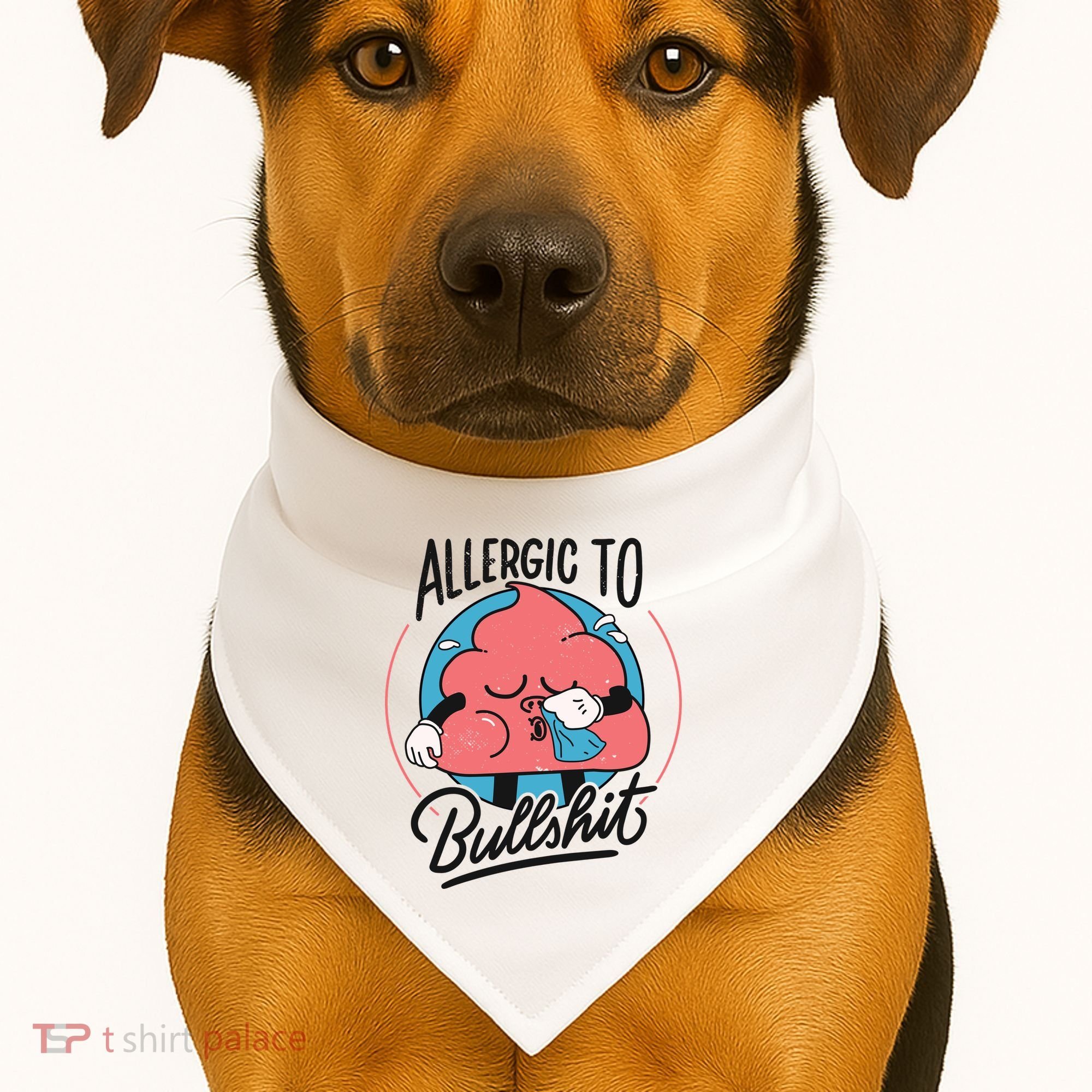 Allergic To Bullshit Funny USA-Made Doggie Bandana