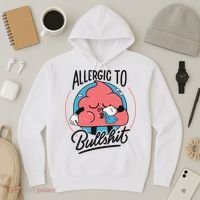Allergic To Bullshit Funny Hoodie thumb 3