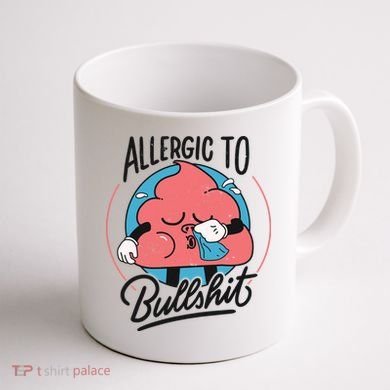 Allergic To Bullshit Funny Coffee Mug back