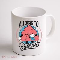 Allergic To Bullshit Funny Coffee Mug thumb 1