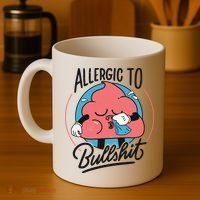 Allergic To Bullshit Funny Coffee Mug thumb 4
