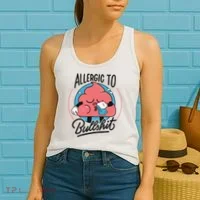 Allergic To Bullshit Funny Women's Tank Top thumb 2