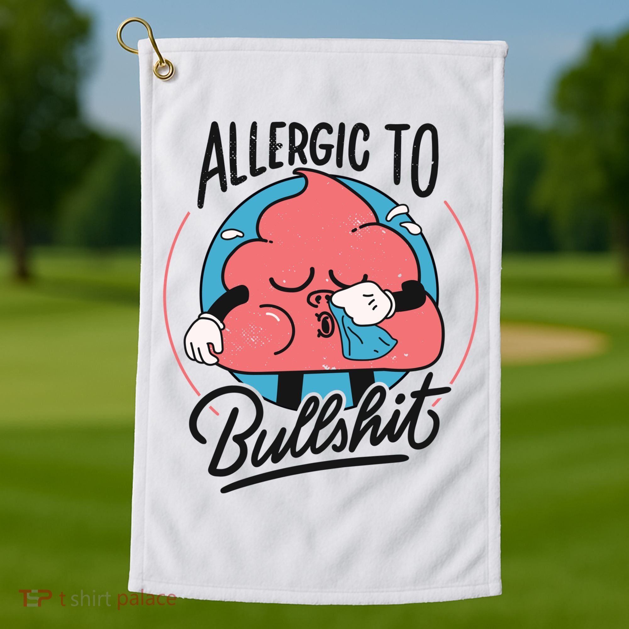 Allergic To Bullshit Funny Golf Towel