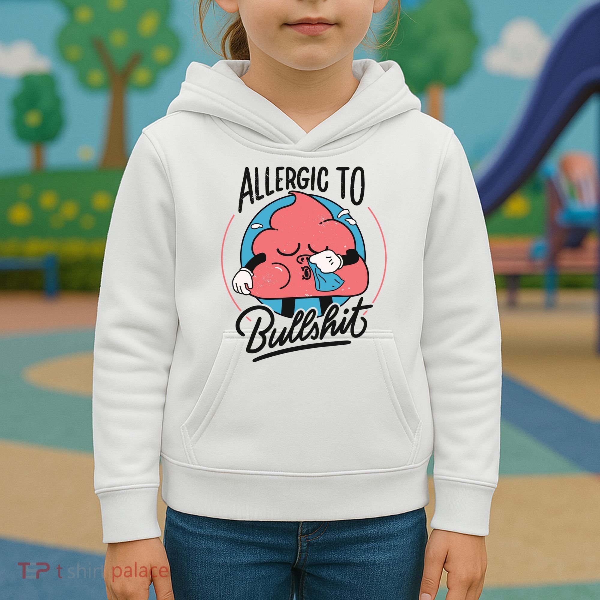 Allergic To Bullshit Funny Kids Hoodie